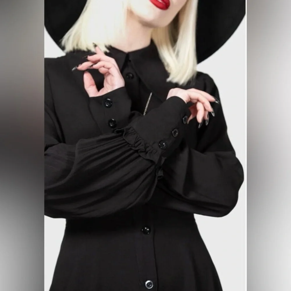 Killstar 🖤 Kimaris Long-Sleeve Gothic 🖤 Black Dress NWT ✨ - Picture 3 of 10